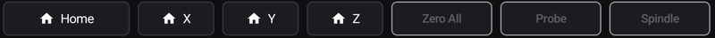 Before homing — Zero All and Probe are disabled