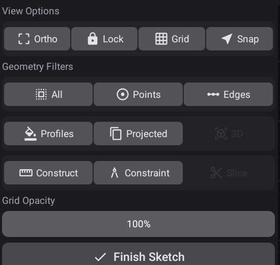 Sketch view options